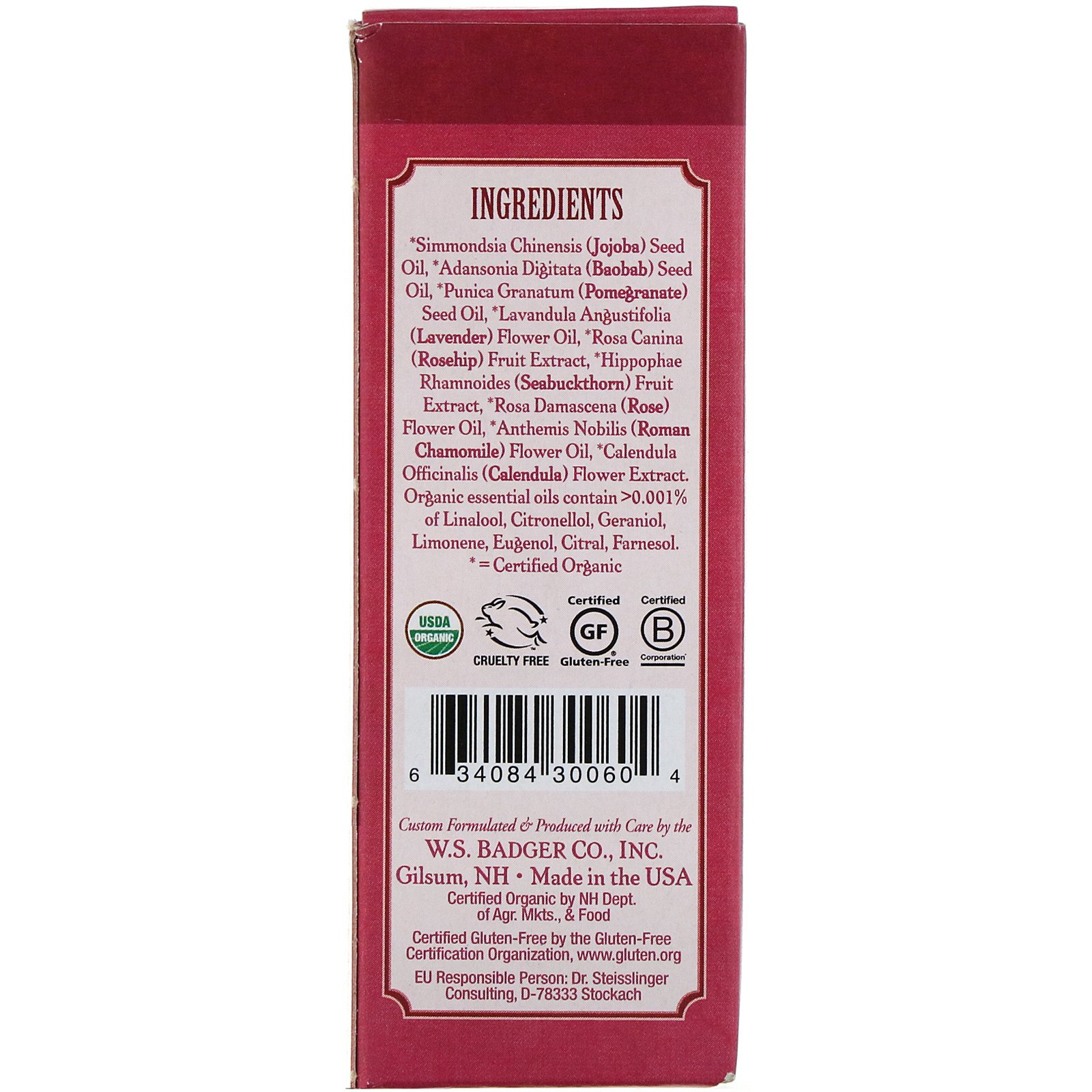 Badger Company, Organic, Face Oil, Damascus Rose, For Dry, Delicate Skin, 1 fl oz (29.5 ml) - Imagem 2