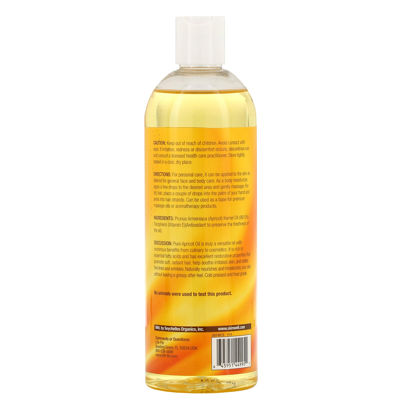 Life-flo, Óleo de Abricó Puro, Cuidados com a Pele, 16 onças fluidas (473 mL) - Imagem 2
