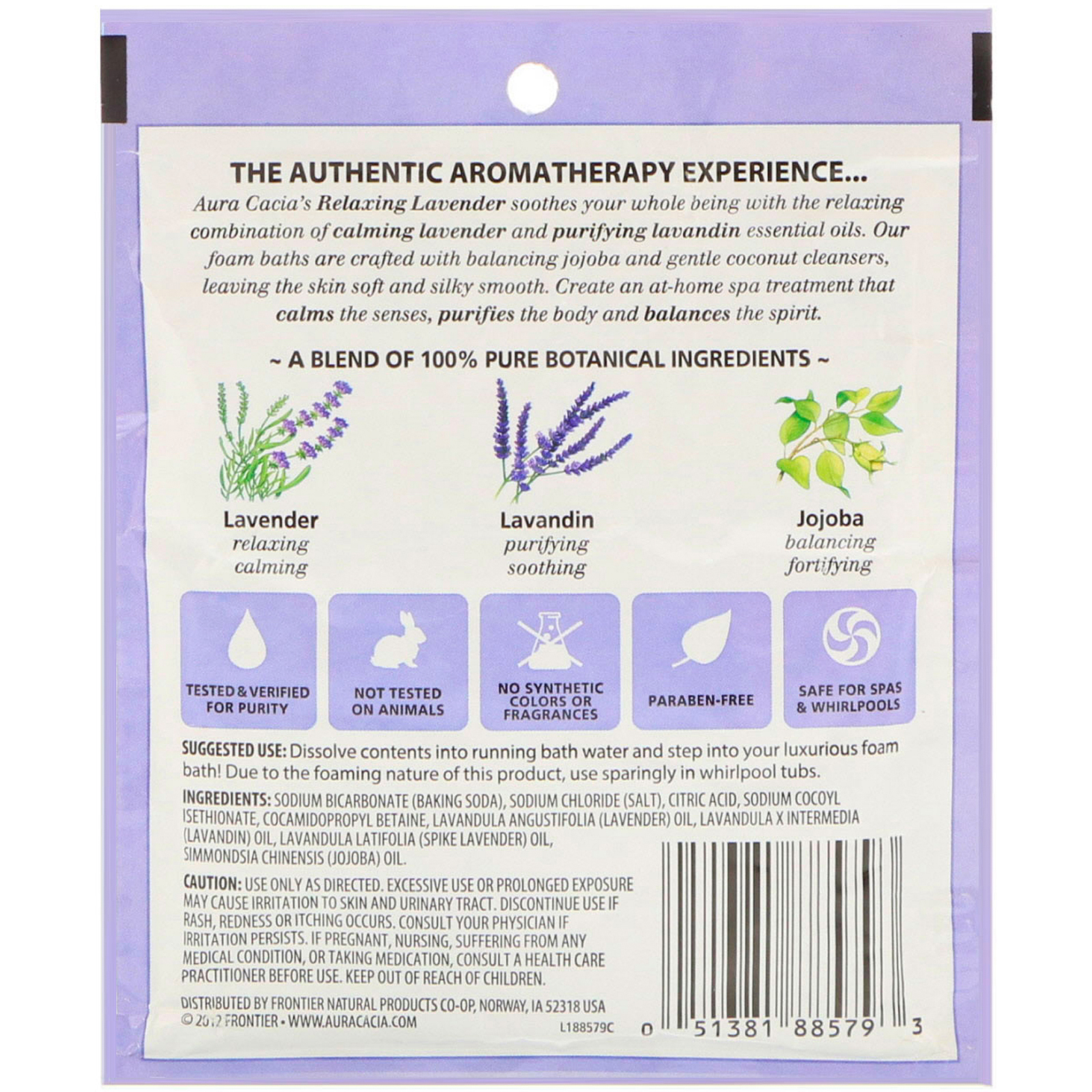 Aura Cacia, Banho de Espuma Aromaterápico, Lavanda Relaxante, 2.5 oz (70,9 g) - Imagem 2