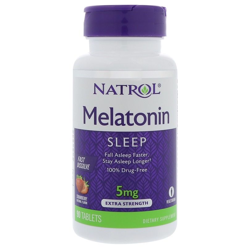 Natrol Melatonin Fast Dissolve Tablets Strawberry - 5 Mg - 90 Tablets - Imagem 2