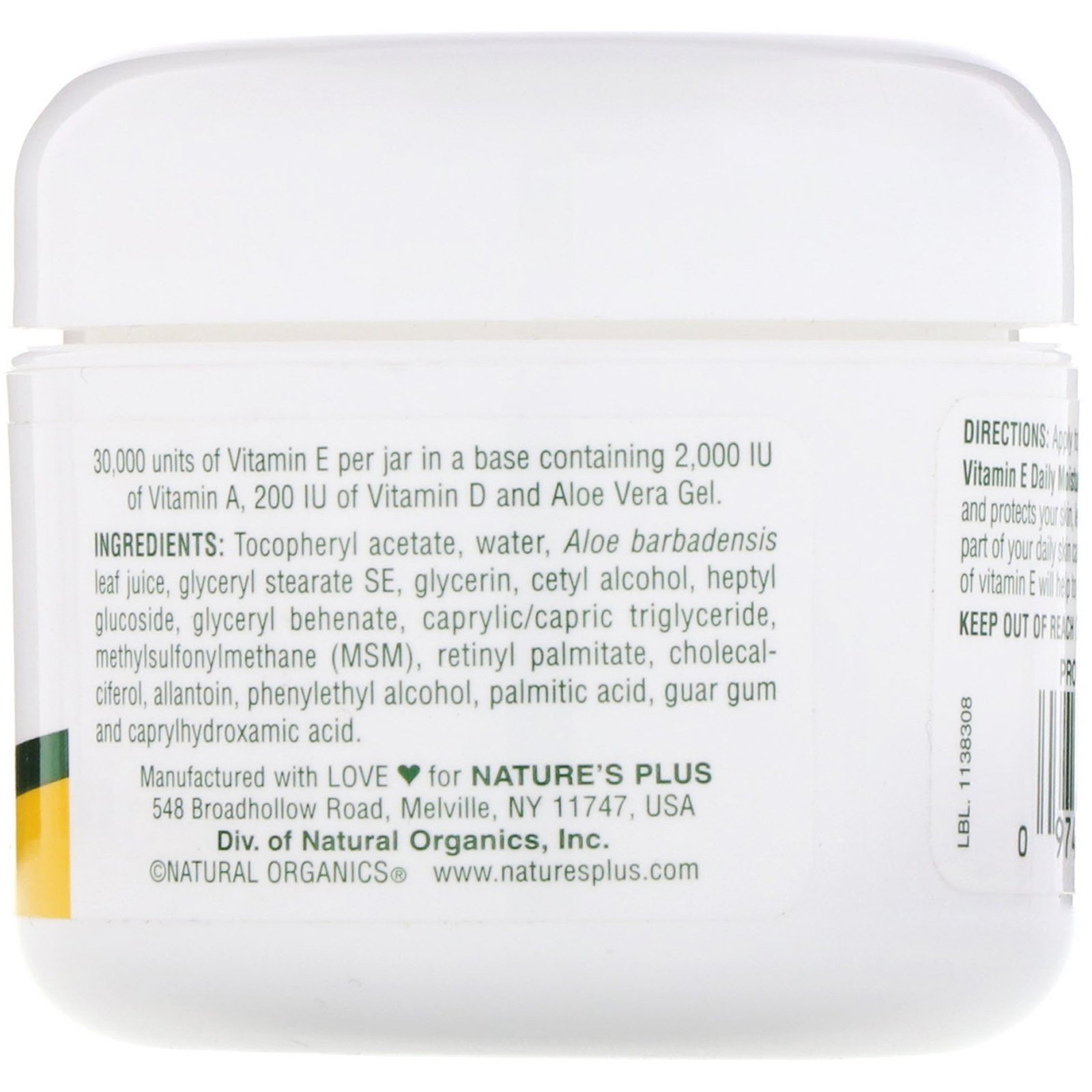 Nature's Plus, Creme de Vitamina E , 30000 IU, 2,2 oz (63 g) - Imagem 2