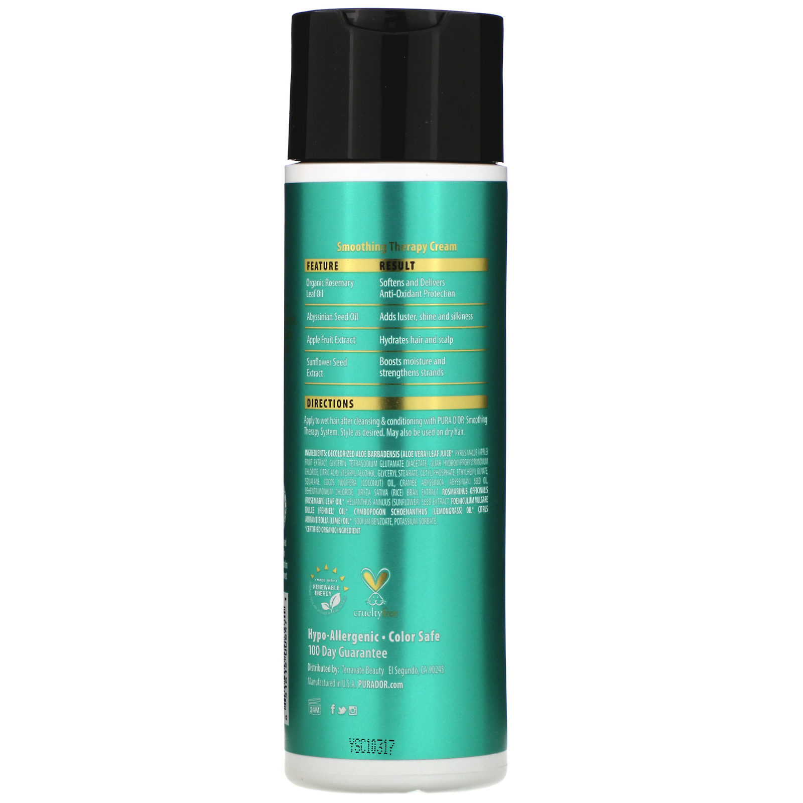 Pura D'or, Smoothing Therapy Cream, 8 fl oz (237 ml) - Imagem 2