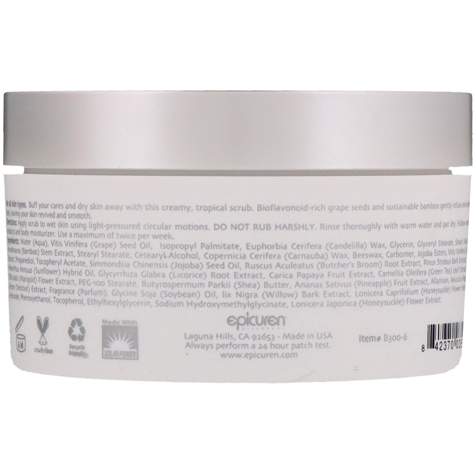 Epicuren Discovery, Bamboo Body Polish, Papaya Pineapple, 6.7 fl oz (190 g) - Imagem 2