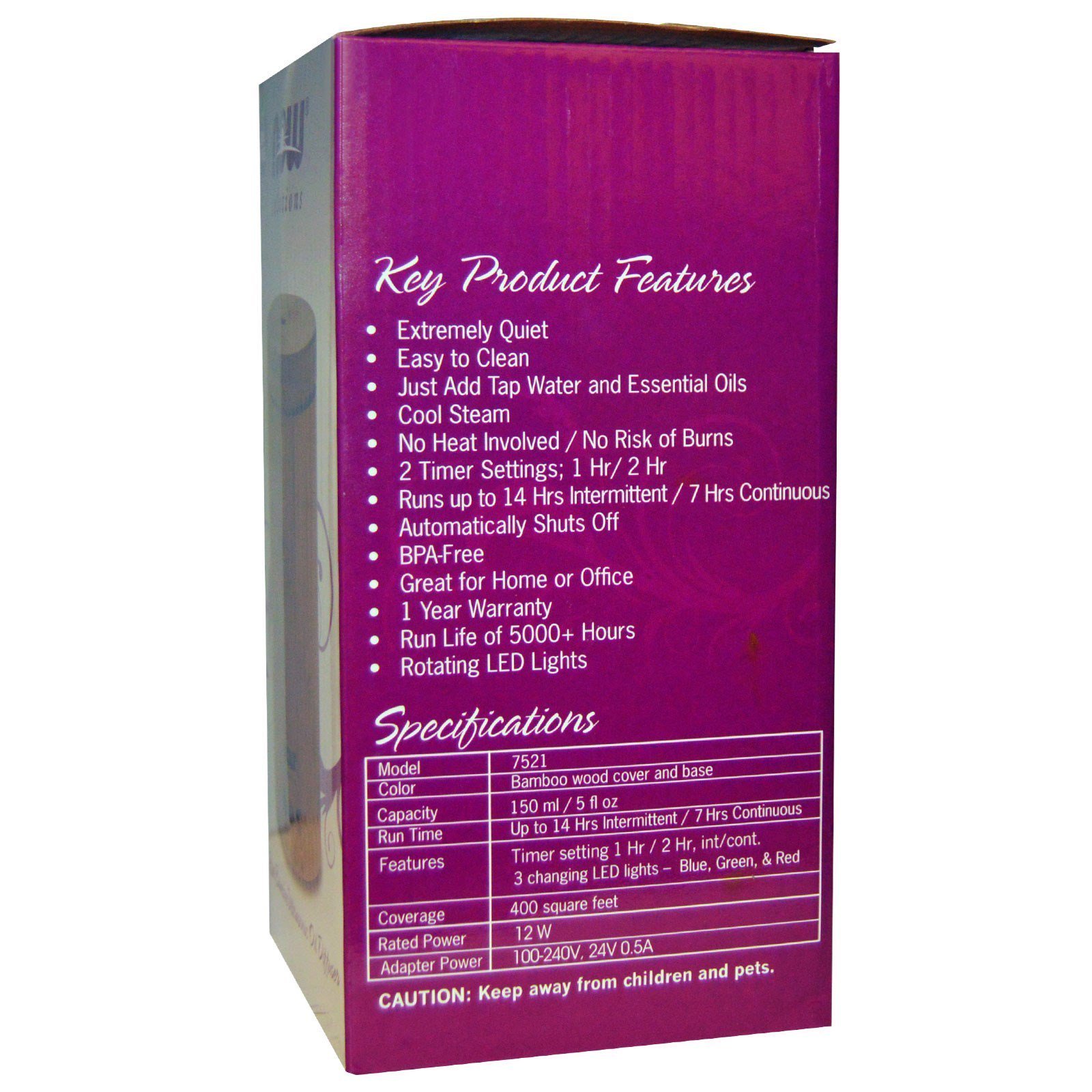 Now Foods, Solutions, Difusor de Óleo Ultrassônico, Bambu Real, 1 Difusor - Imagem 3