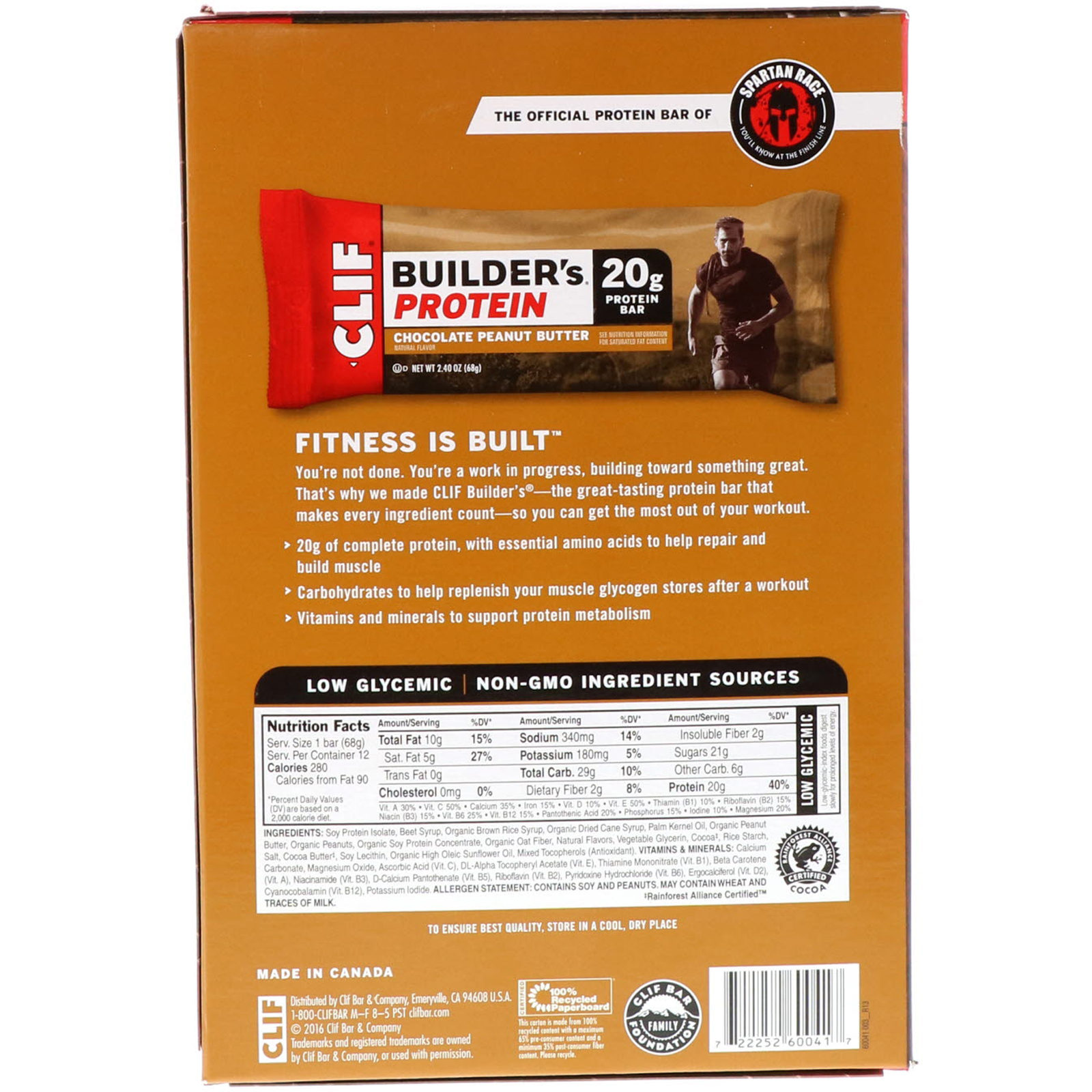 Clif Bar, Barra de Proteínas Builder's, Chocolate Manteiga de Amendoim, 12 Barras, 68 g (2,40 oz) Cada - Imagem 3