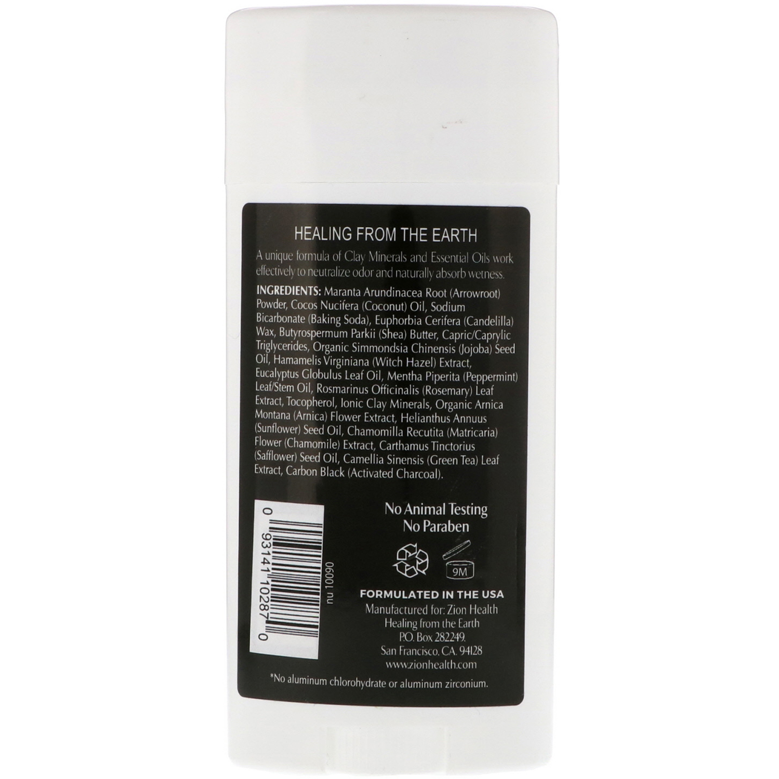 Zion Health, Bold, ClayDry Deodorant, Charcoal Mint, 2.8 oz (80 g) - Imagem 2