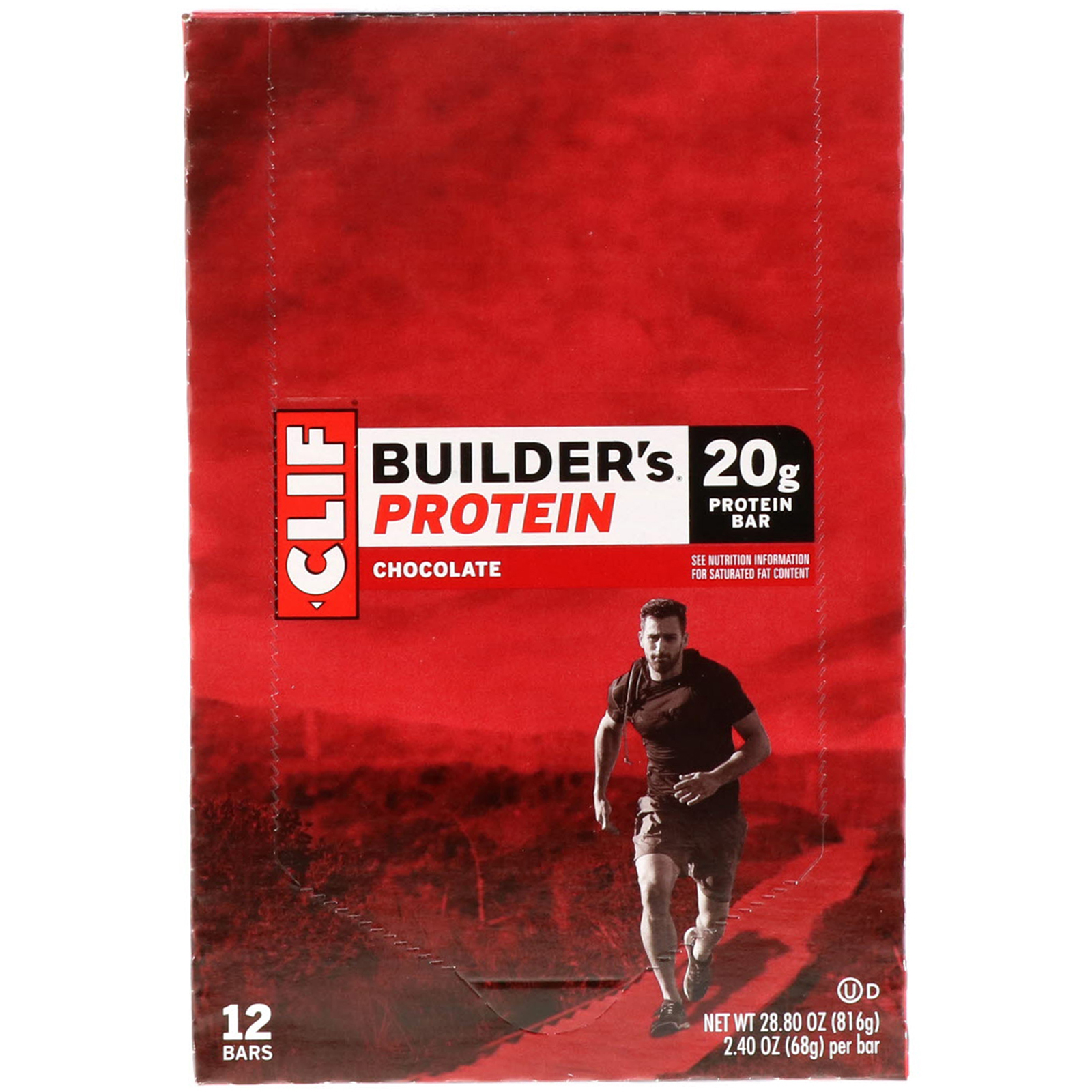 Clif Bar, Barra de Proteínas Builder's, Chocolate, 12 Barras, 68 g (2,40 oz) Cada - Imagem 2