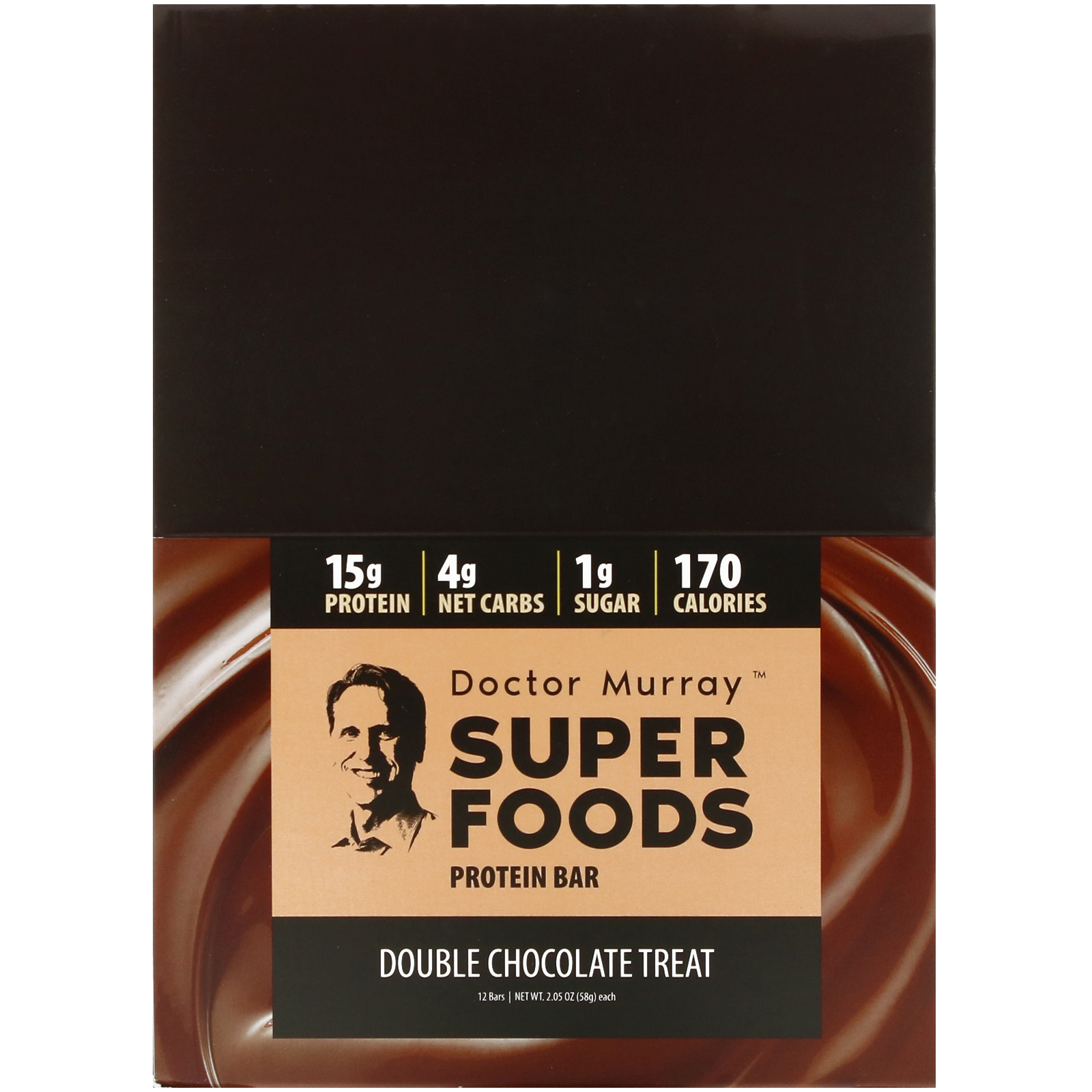 Dr. Murray's, Superfoods Protein Bars, Double Chocolate Treat, 12 Bars, 2.05 oz (58 g) Each - Imagem 2