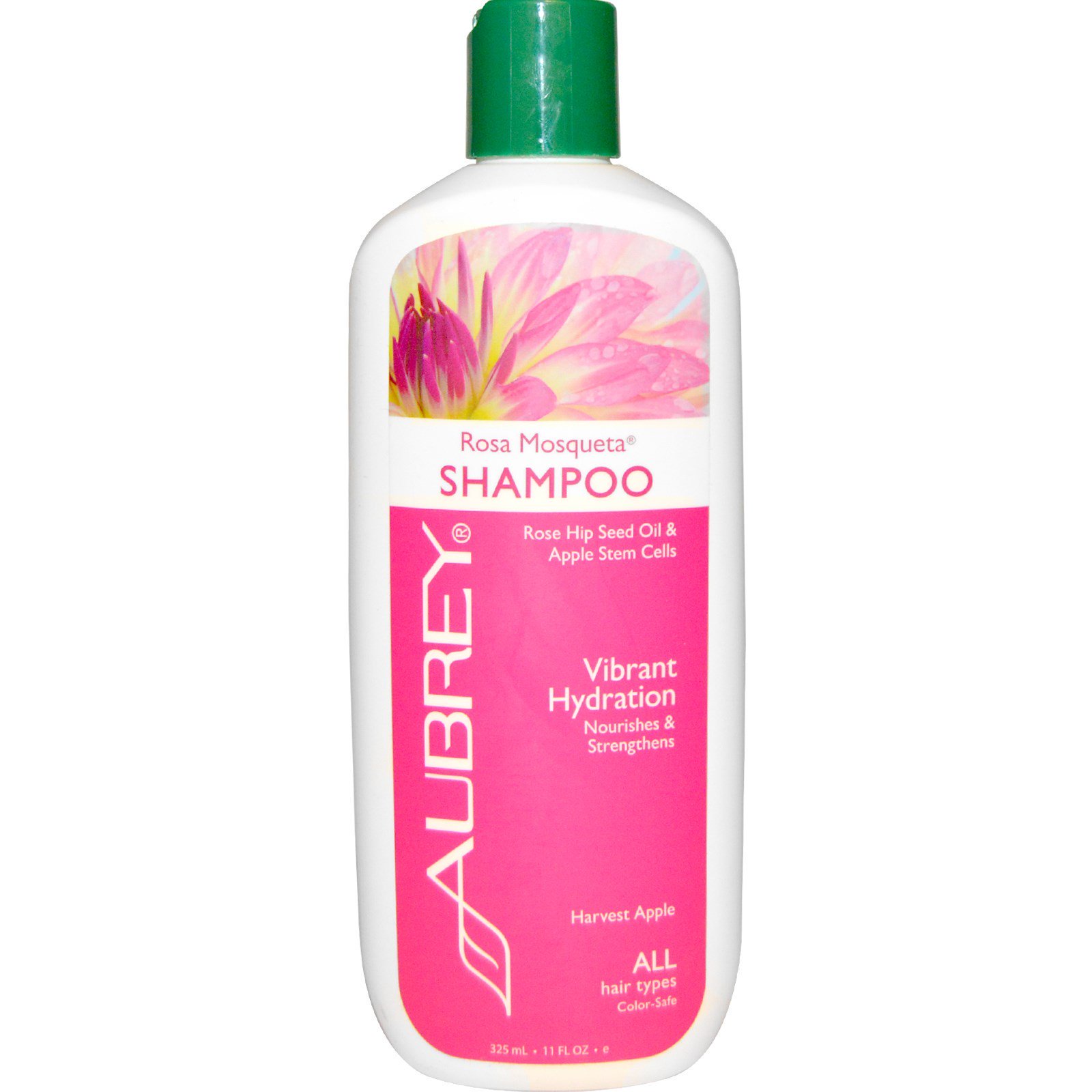 Aubrey Organics, Shampoo de Rosa Mosqueta, Hidratação Vibrante, Todos os Tipos de Cabelo, 11 fl oz (325 ml)