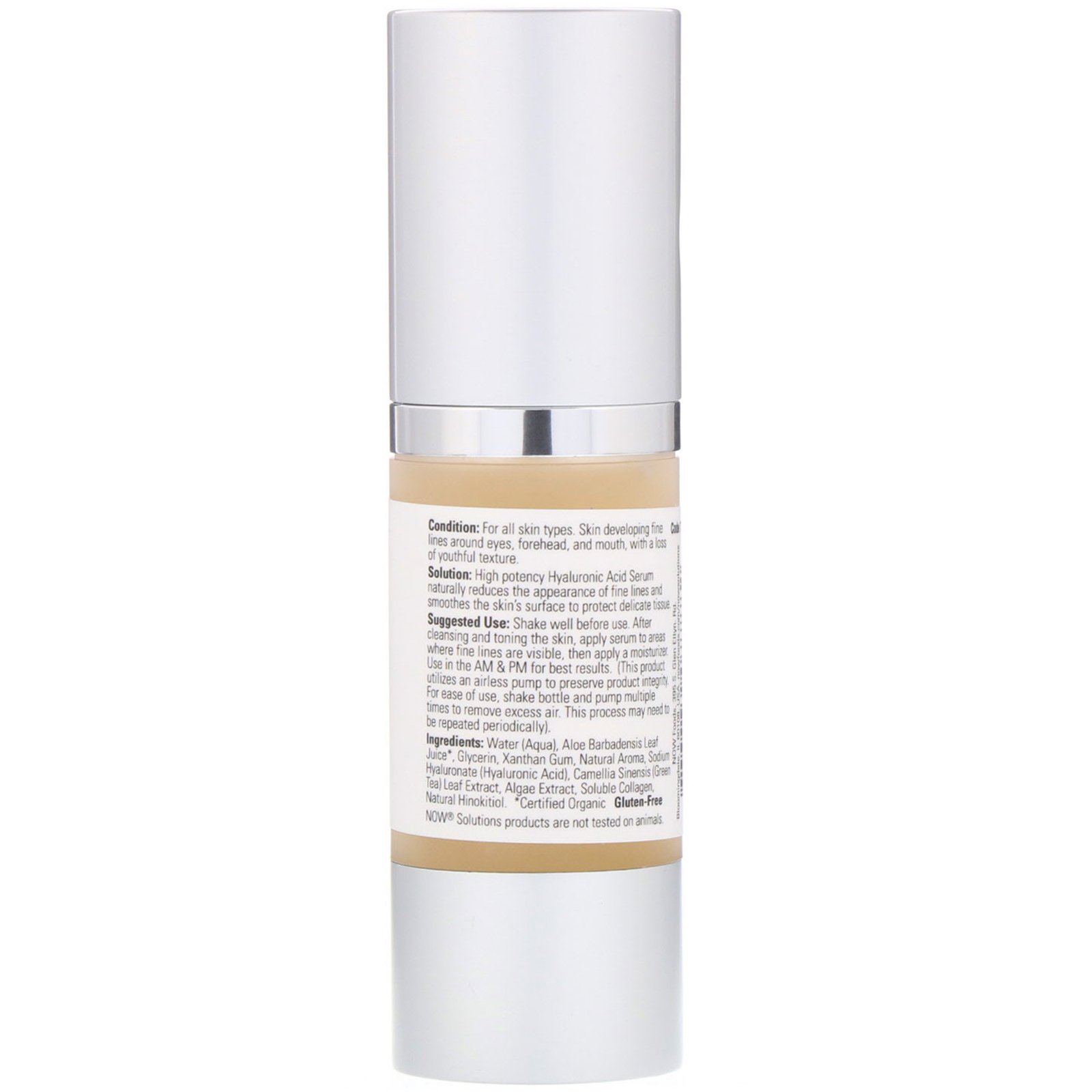 Now Foods, Solutions, Sérum Firmador com Ácido Hialurônico, 30 ml (1 oz) - Imagem 2