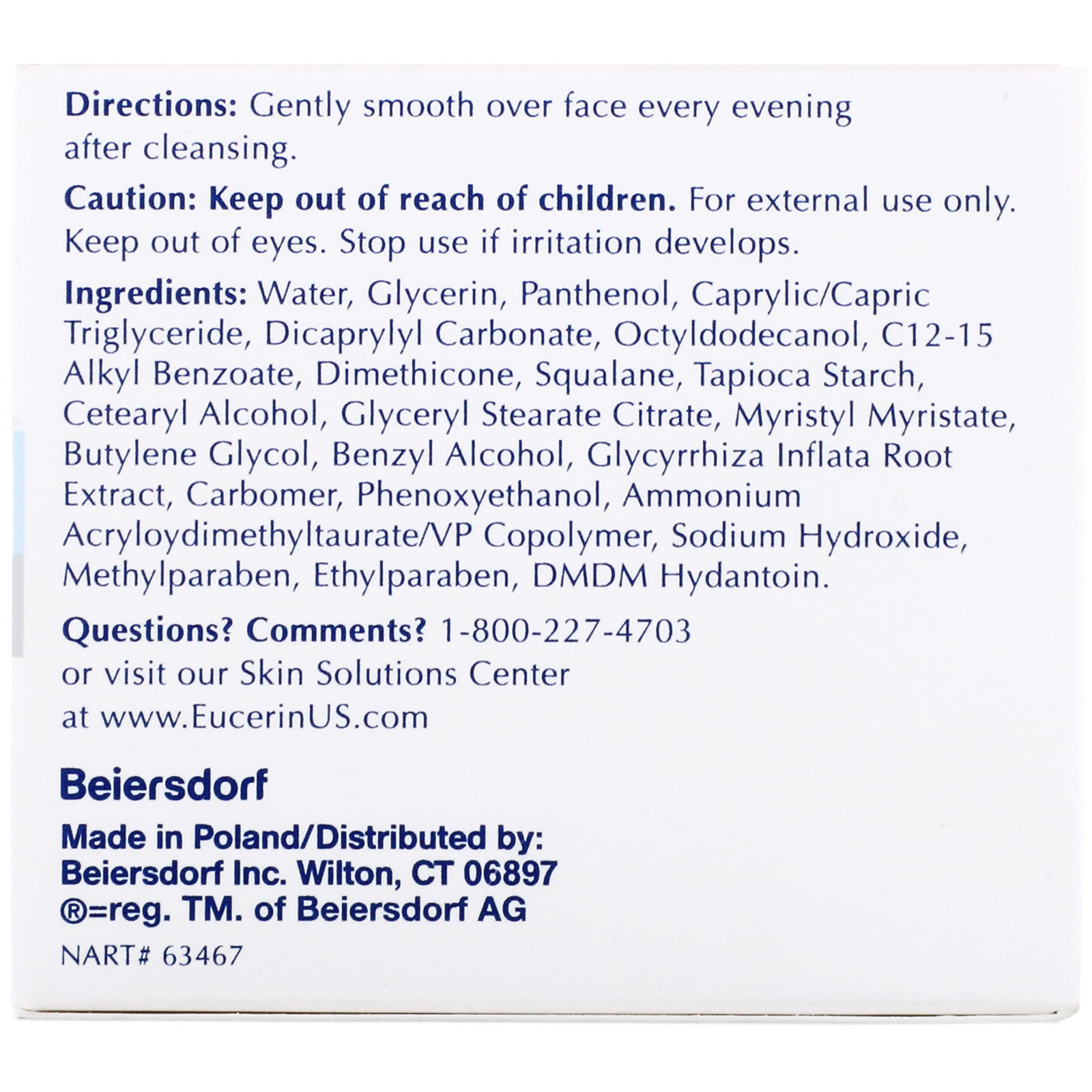 Eucerin, Alívio da vermelhidão, cuidado diário com a pele, creme noturno, 1,7 oz. (48 g) - Imagem 3