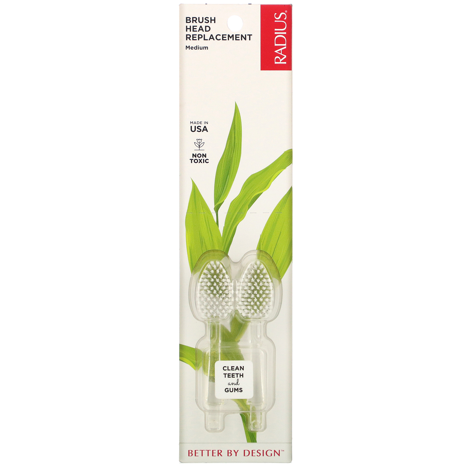 RADIUS, Brush Head Replacement, Medium, 2 Pack - Imagem 3