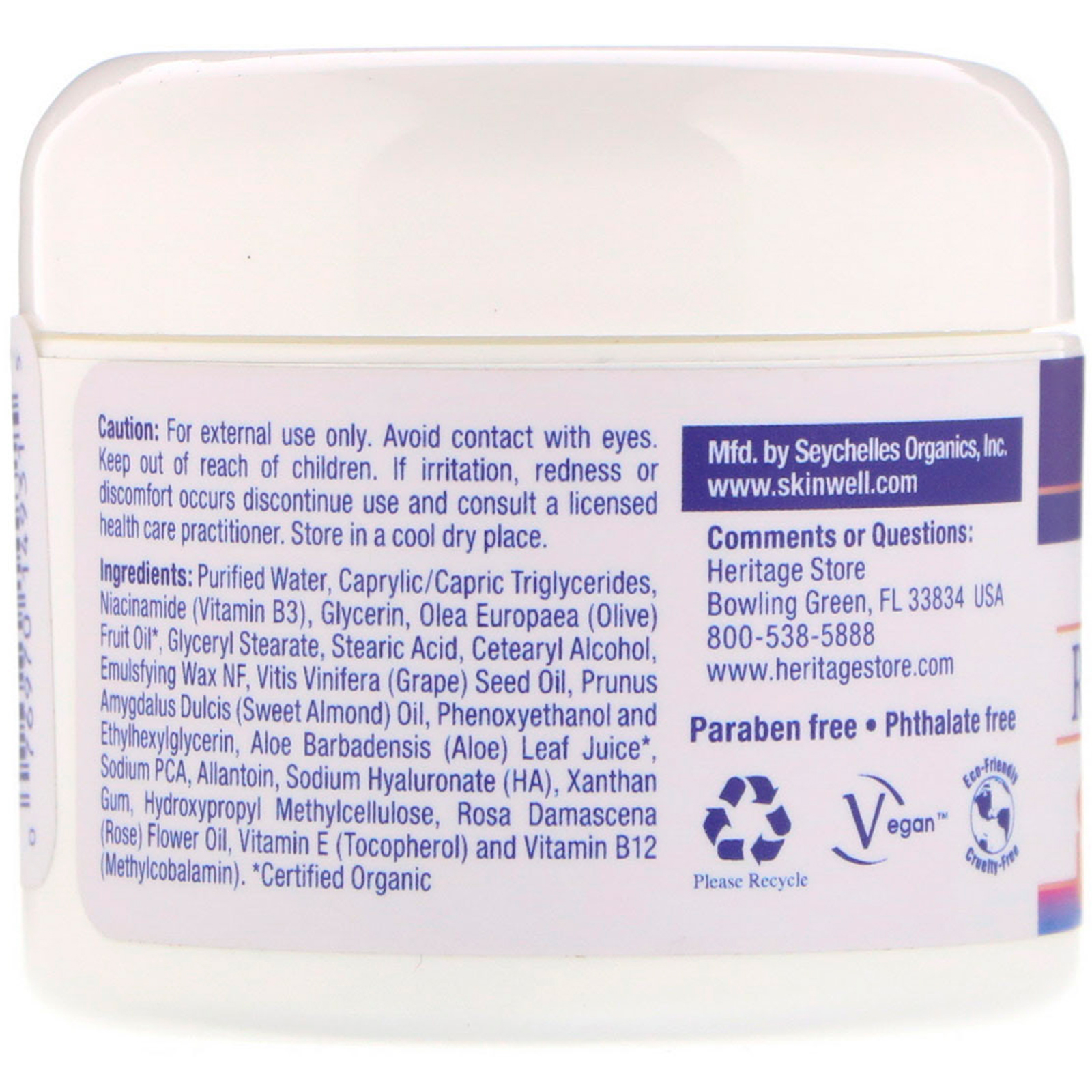 Heritage Store, Rosewater Night Cream, Rose Petals, 2 oz (57 g) - Imagem 2