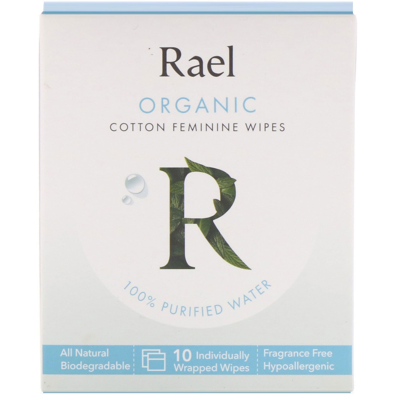 Rael, Toalhetes Femininos de Algodão Orgânico, 10 Toalhetes
