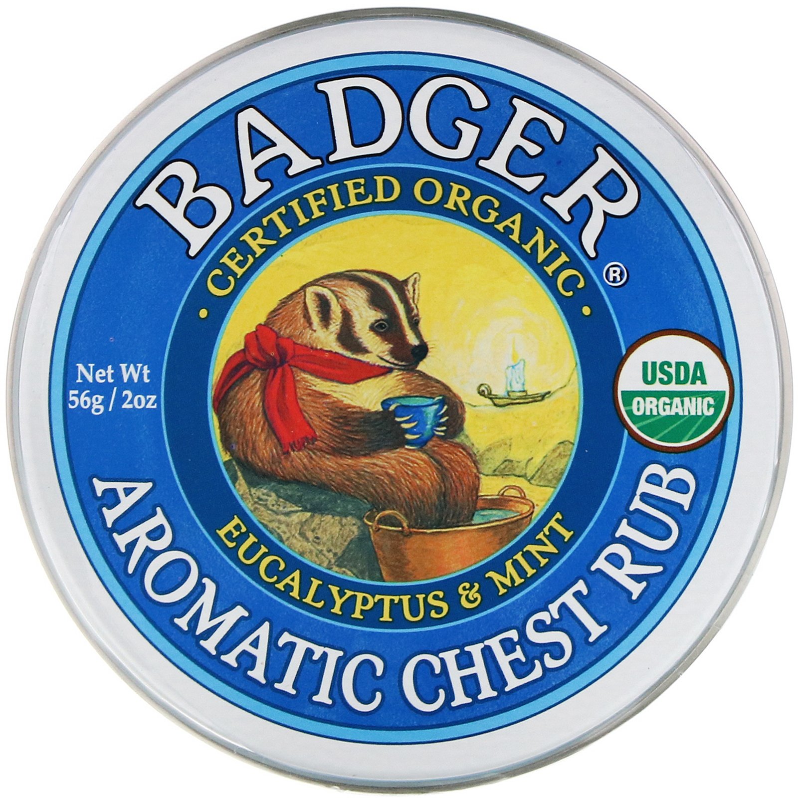 Badger Company, Creme Aromático para Fricção do Tórax, Eucalipto & Menta, 2 onças (56 g) - Imagem 3