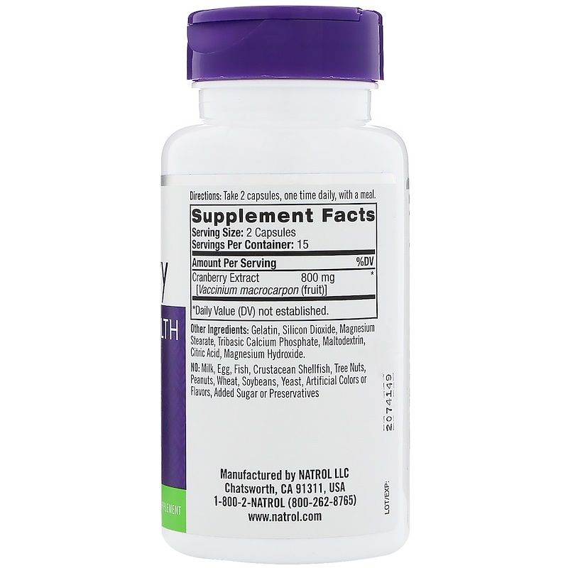 Natrol Cranberry Extract - 800 Mg - 30 Capsules - Imagem 2