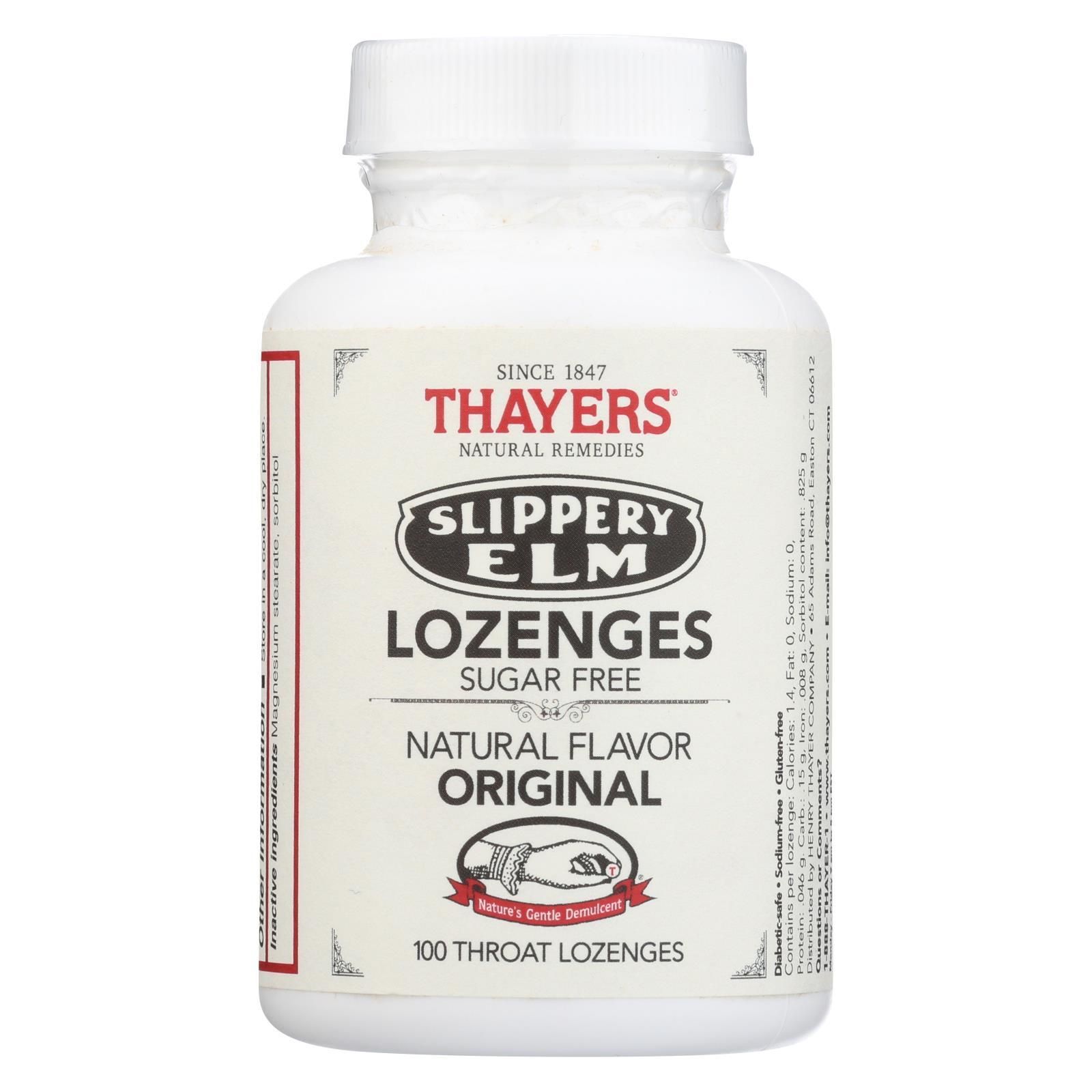 Thayers Natural Remedies Sugar-free Slippery Elm Lozenges - 1 Each - 100 Ct
