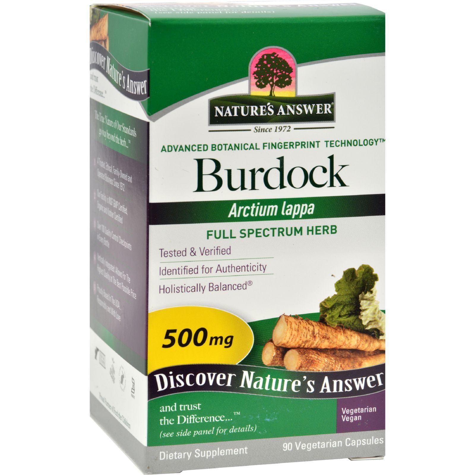 Nature's Answer - Burdock Root - 90 Vegetarian Capsules