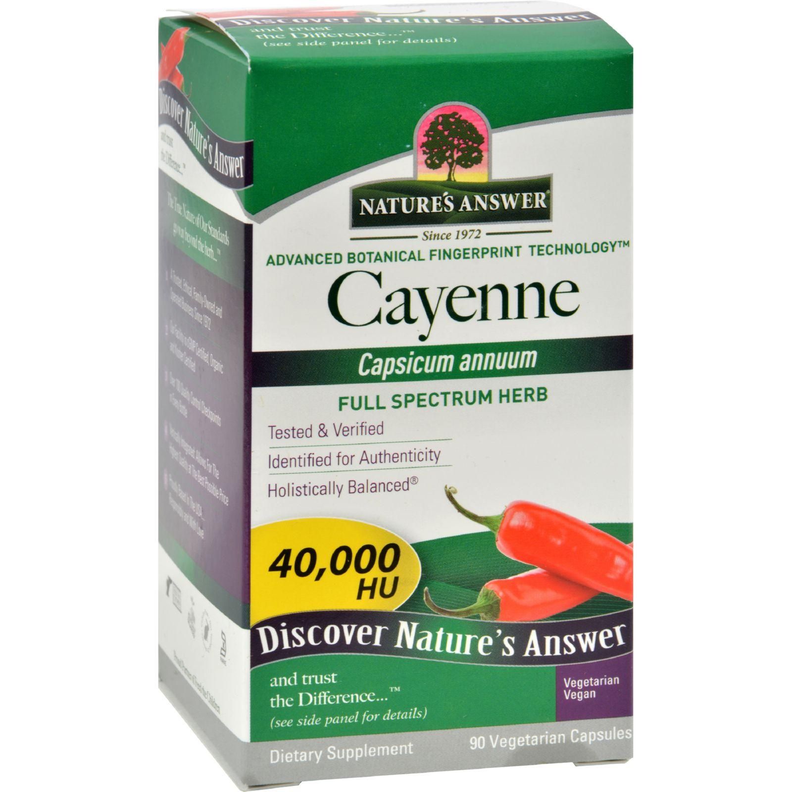 Nature's Answer - Cayenne Pepper Fruit - 90 Vegetarian Capsules