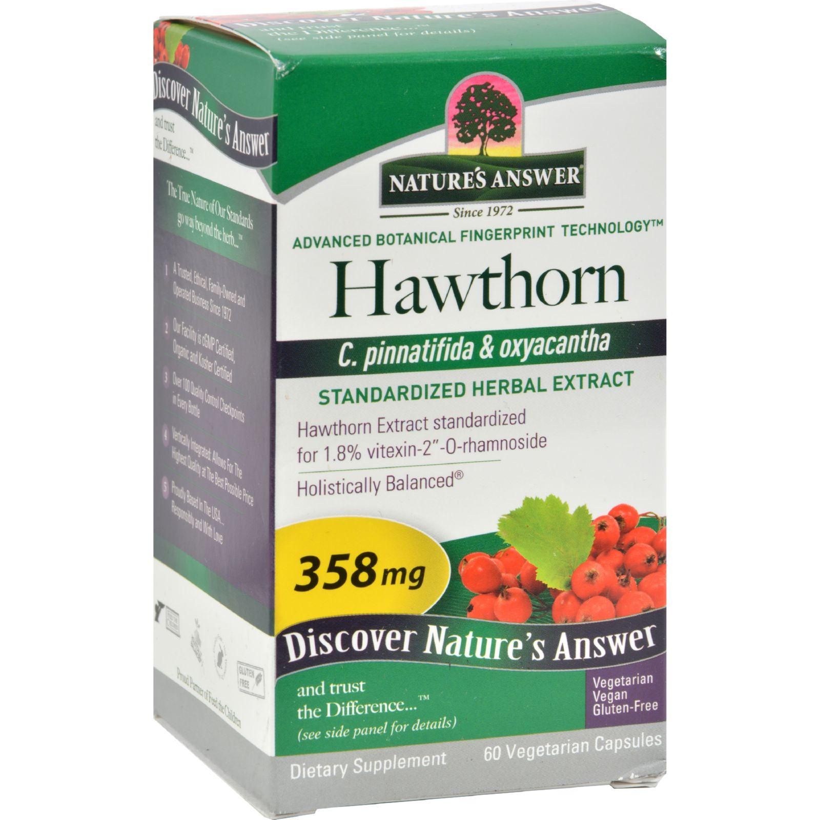 Nature's Answer - Hawthorn Leaf Extract - 60 Vegetarian Capsules