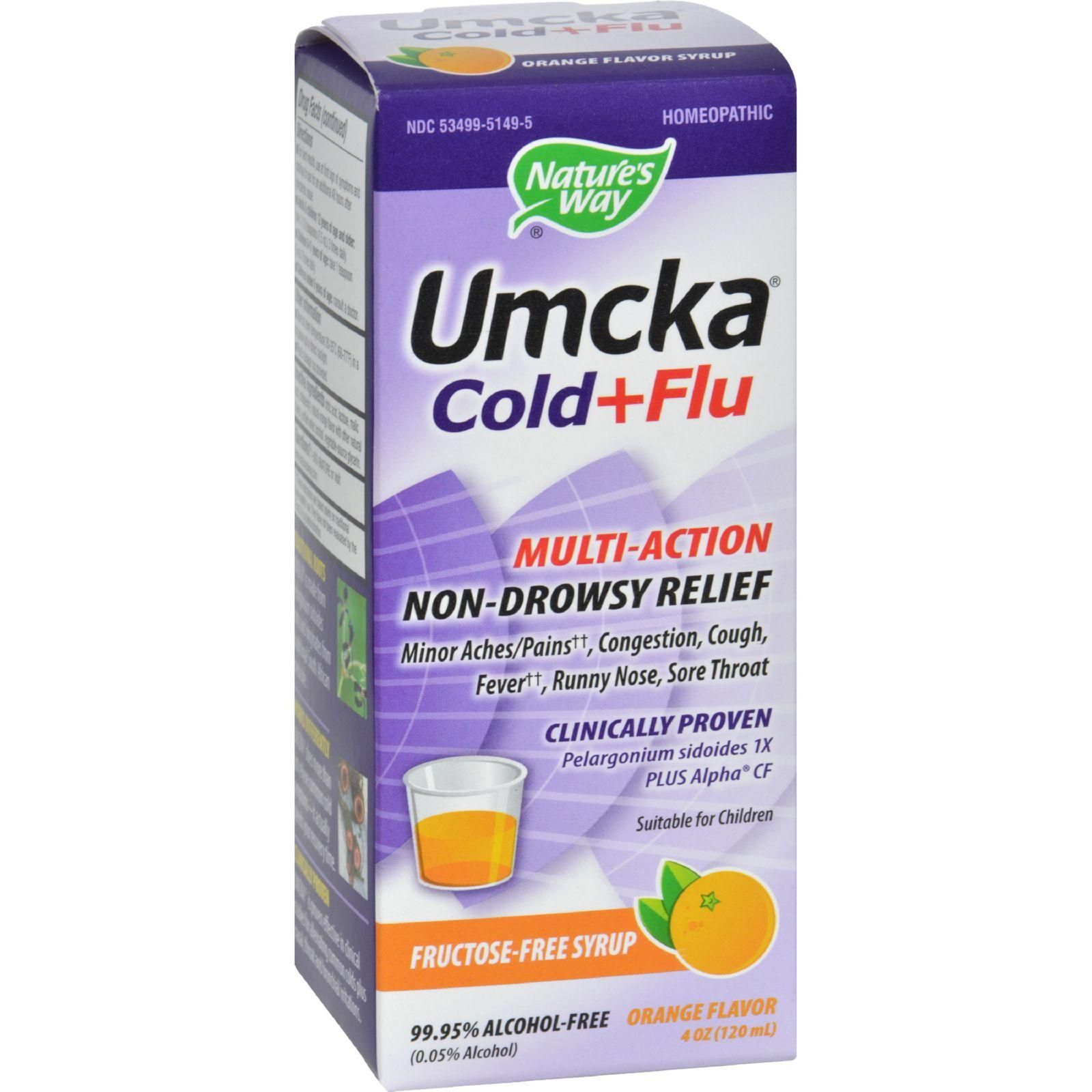 Nature's Way - Umcka Cold And Flu Sugar-free Syrup Orange - 4 Fl Oz