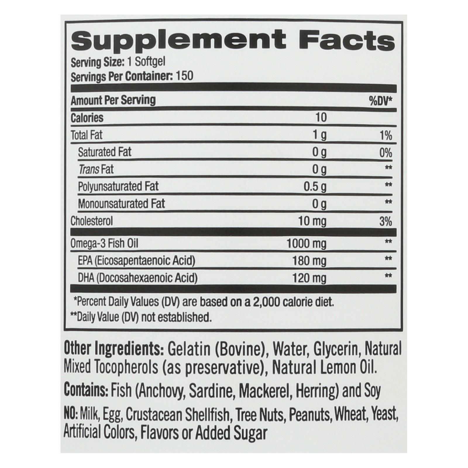 Natrol Omega-3 Fish Oil Lemon - 1000 Mg - 150 Softgels - Imagem 2