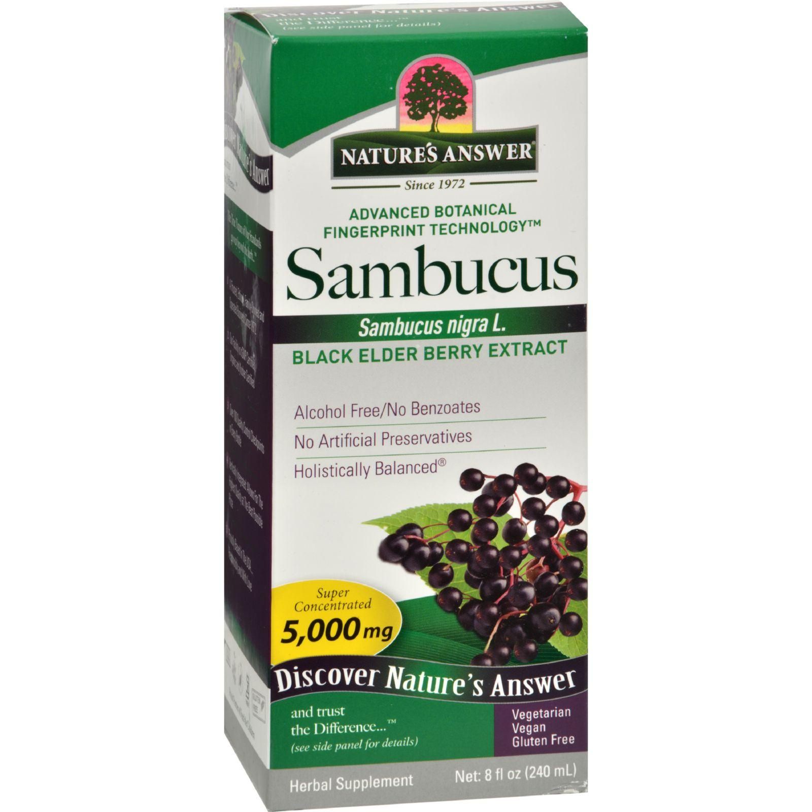 Nature's Answer - Sambucus Nigra Black Elder Berry Extract - 8 Fl Oz