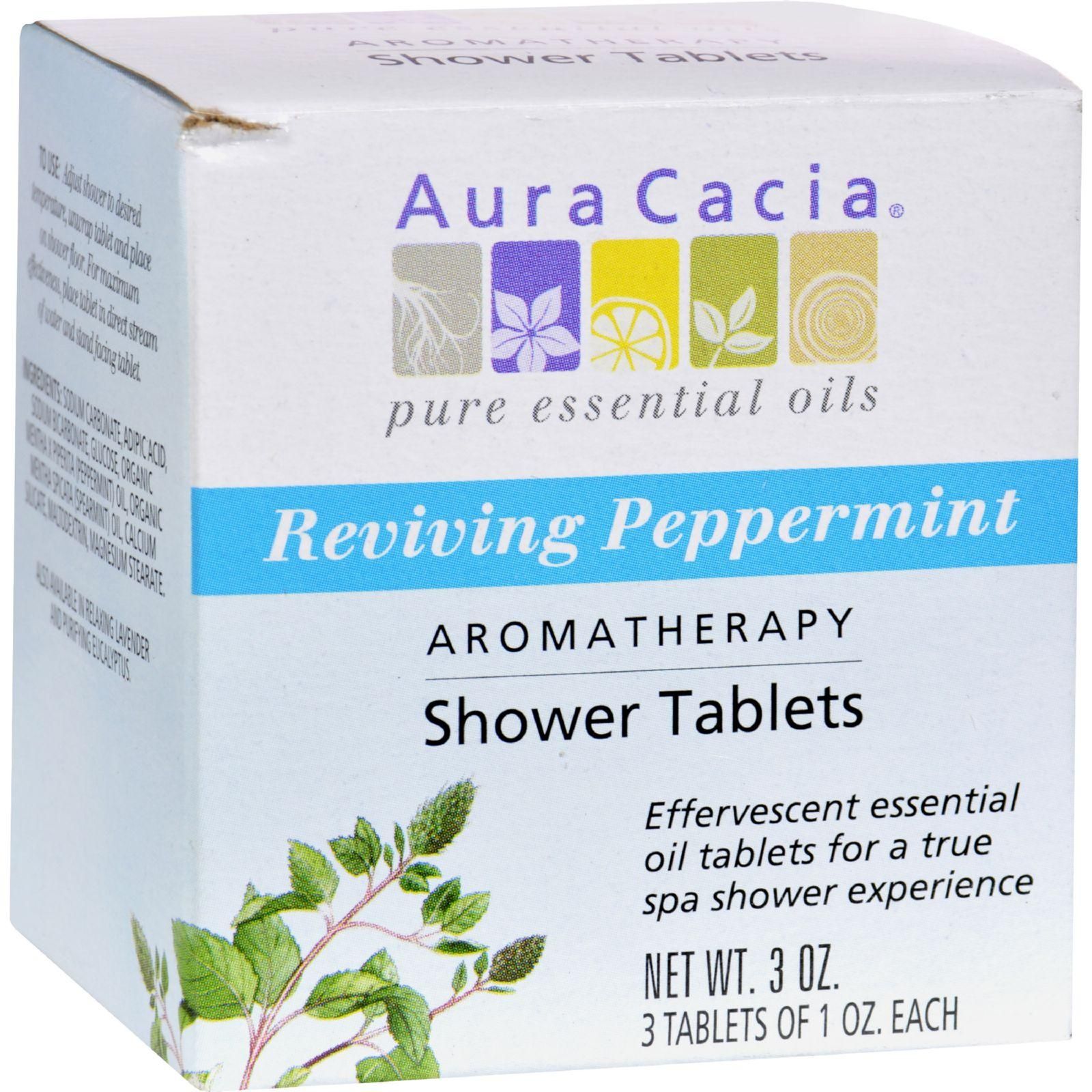 Aura Cacia - Reviving Aromatherapy Shower Tablets Peppermint - 3 Tablets