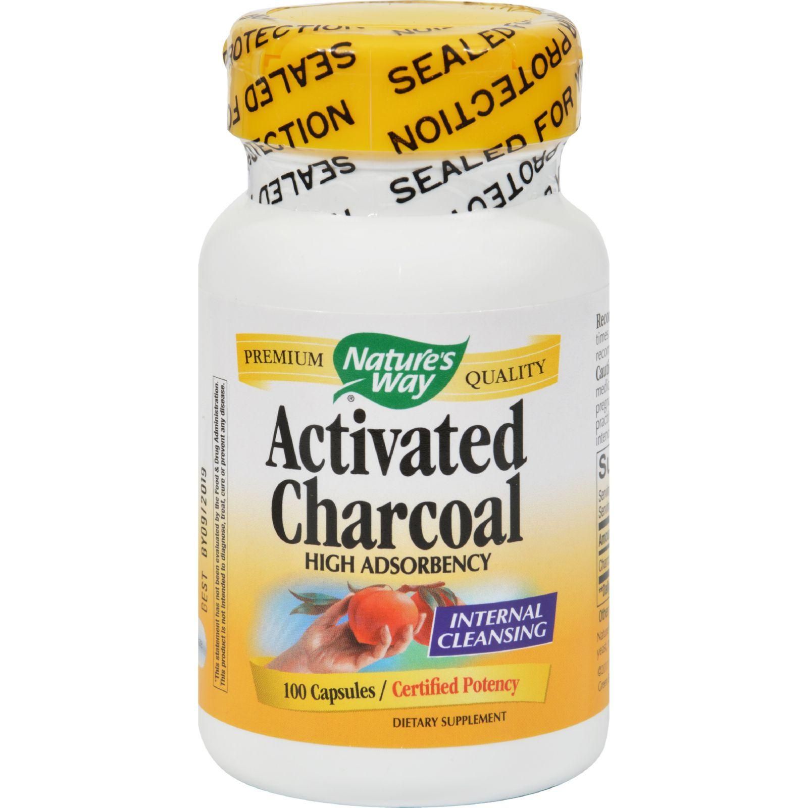 Nature's Way - Activated Charcoal - High Potency - 100 Capsules