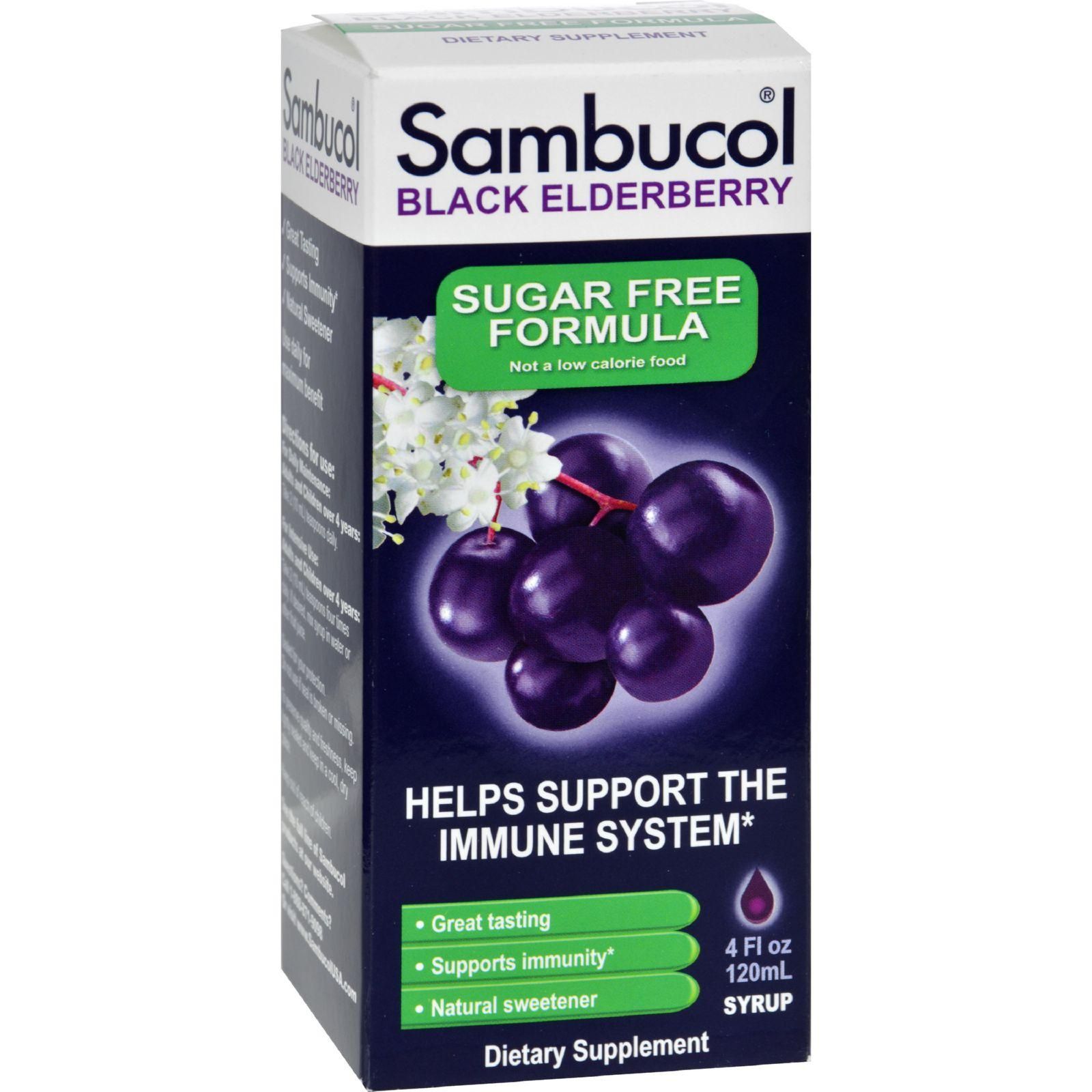 Sambucol - Black Elderberry Syrup - Sugar Free - 4 Oz