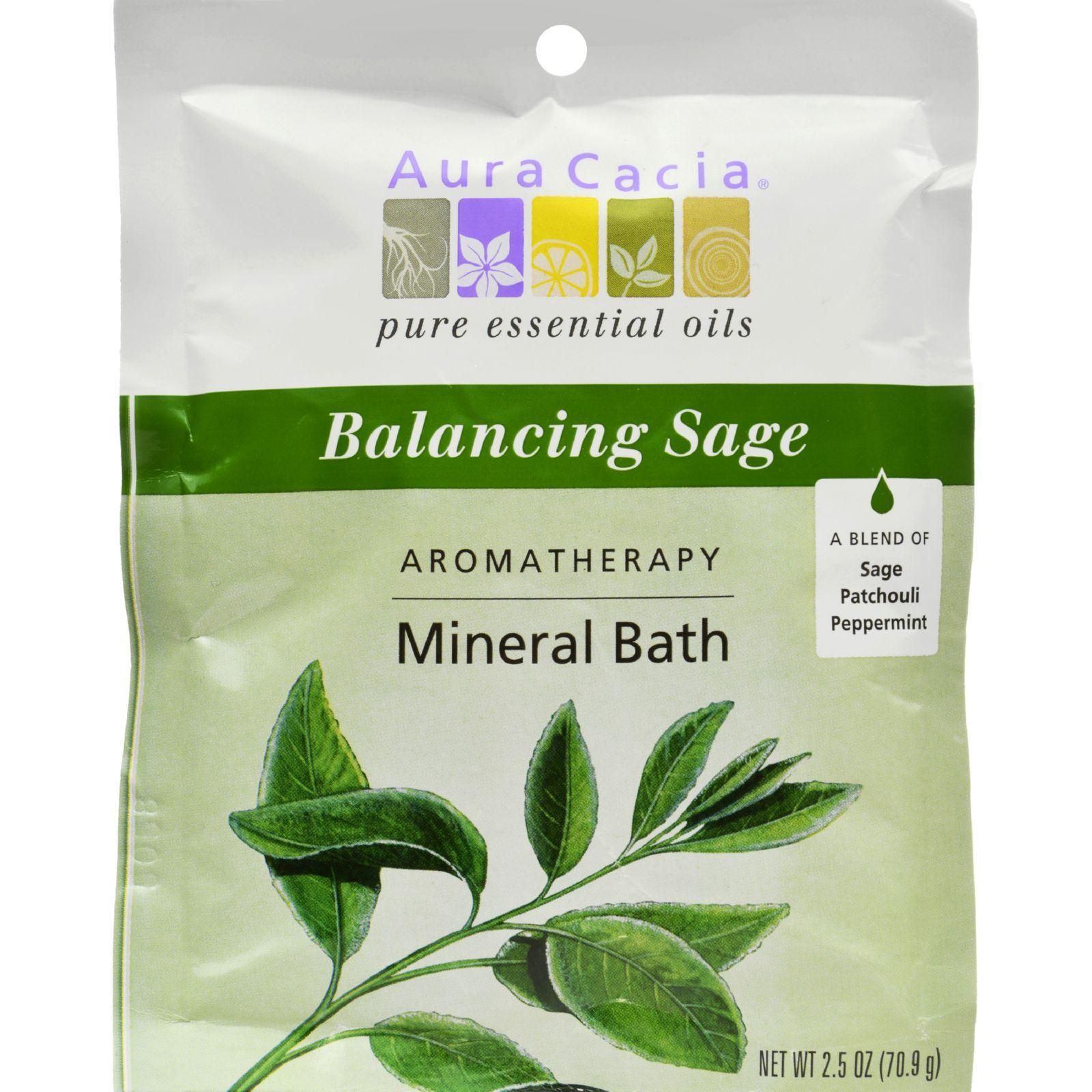 Aura Cacia - Aromatherapy Mineral Bath Balancing Sage - 2.5 Oz - Case Of 6