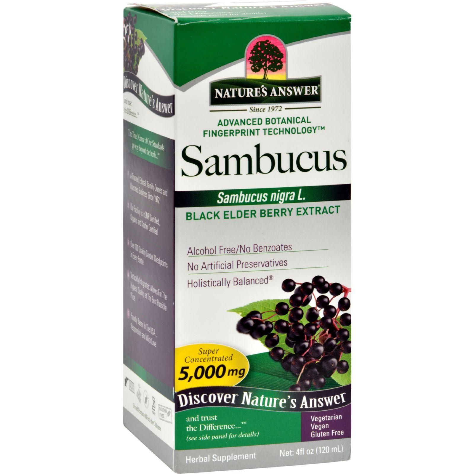Nature's Answer - Sambucus Nigra Black Elder Berry Extract - 4 Fl Oz