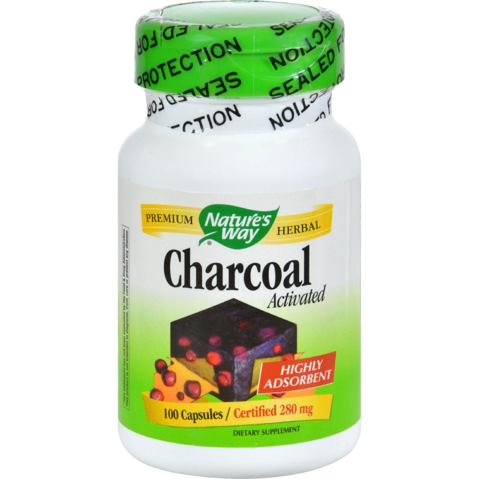 Nature's Way - Activated Charcoal - 280 Mg - 100 Capsules