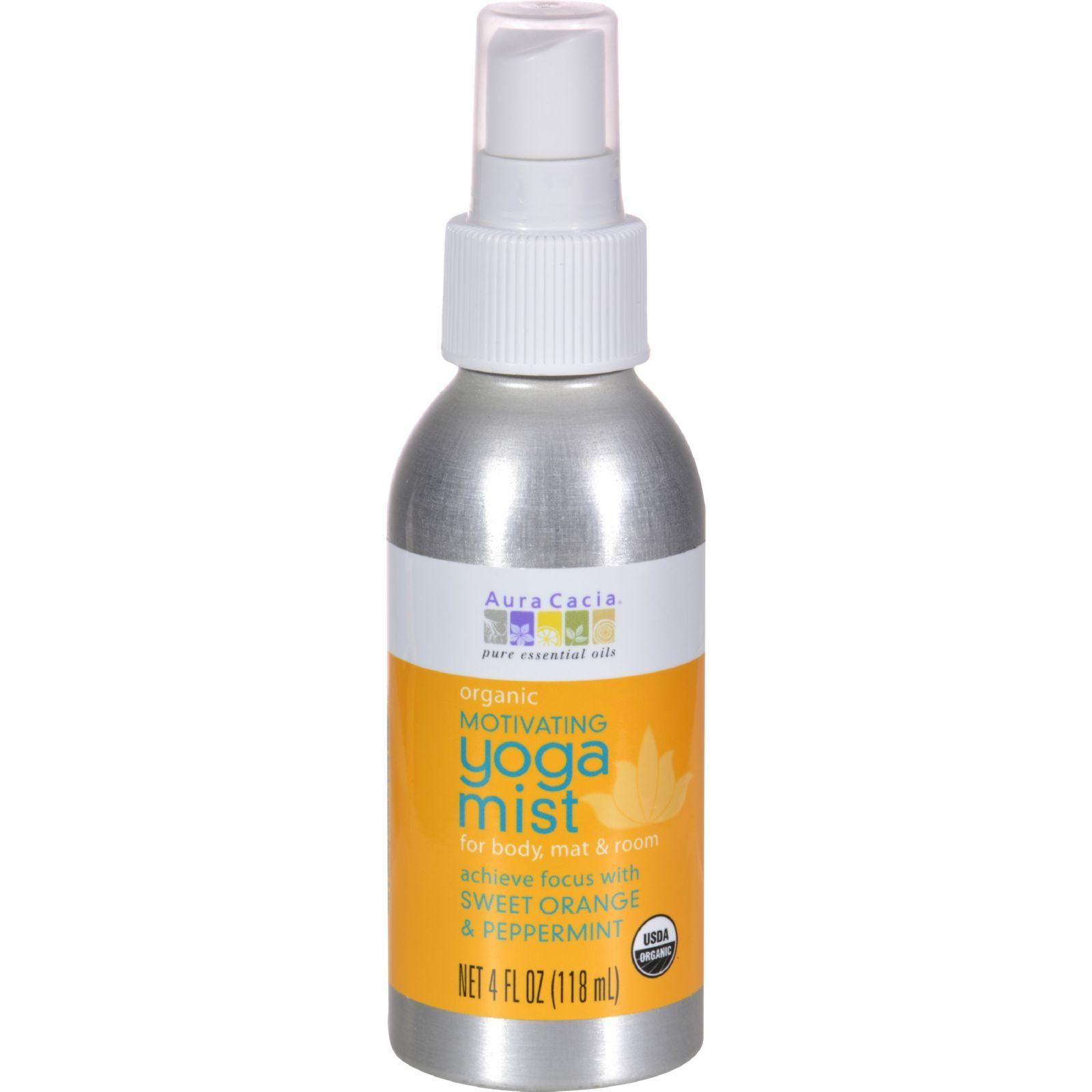 Aura Cacia - Organic Yoga Mist - Motivating Sweet Orange And Peppermint - 4 Oz