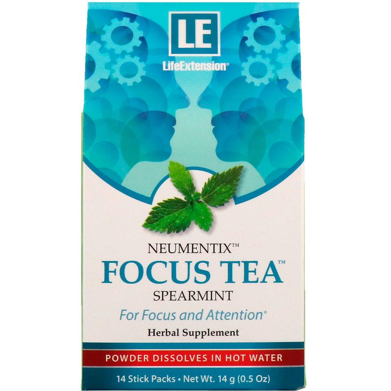Life Extension FOCUS TEA - 14 stick packs, 14 g (0.5 oz)