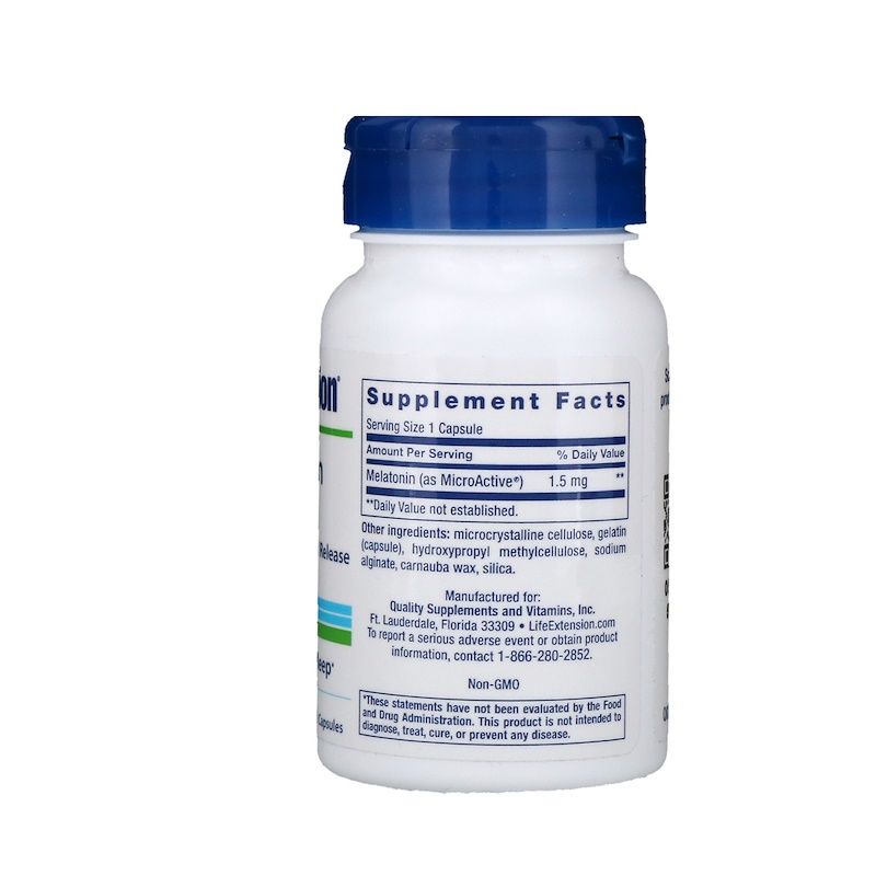 Life Extension Melatonin IR-XR - 60 capsules - Imagem 2