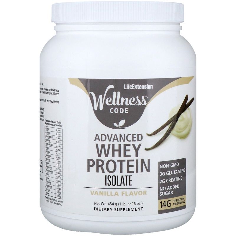 Life Extension Wellness Code Advanced Whey Protein Isolate - Vanilla Flavor (454 g) - Imagem 2