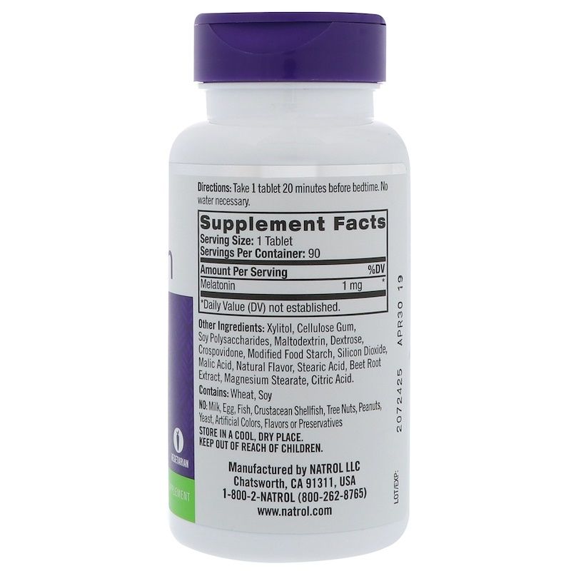 Natrol Fast Dissolving Melatonin - 1 Mg - 90 Tabs - Imagem 2