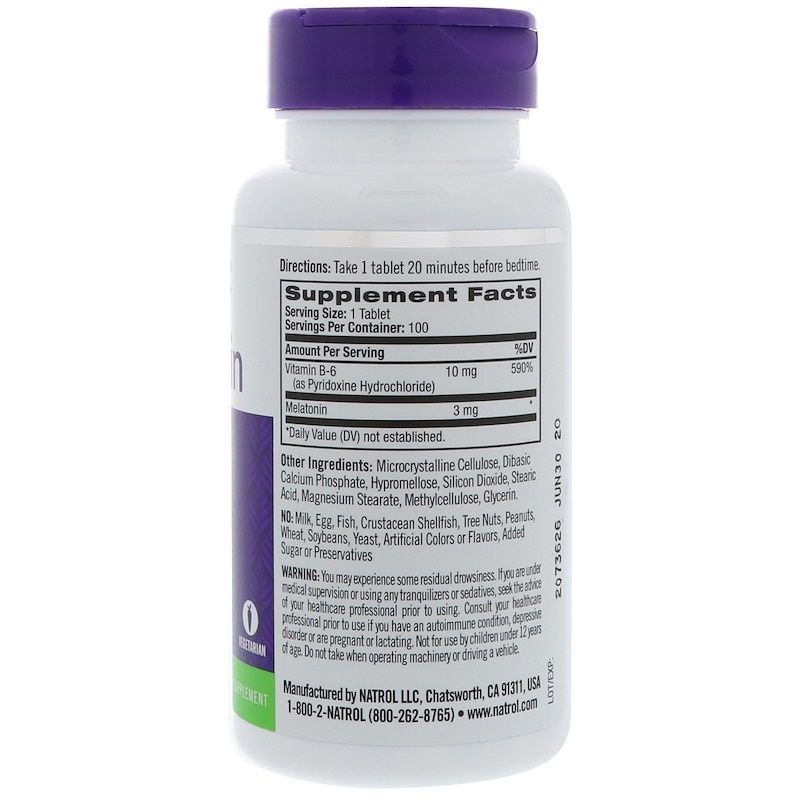 Natrol Melatonin Time Release - 3 Mg - 100 Tablets - Imagem 2