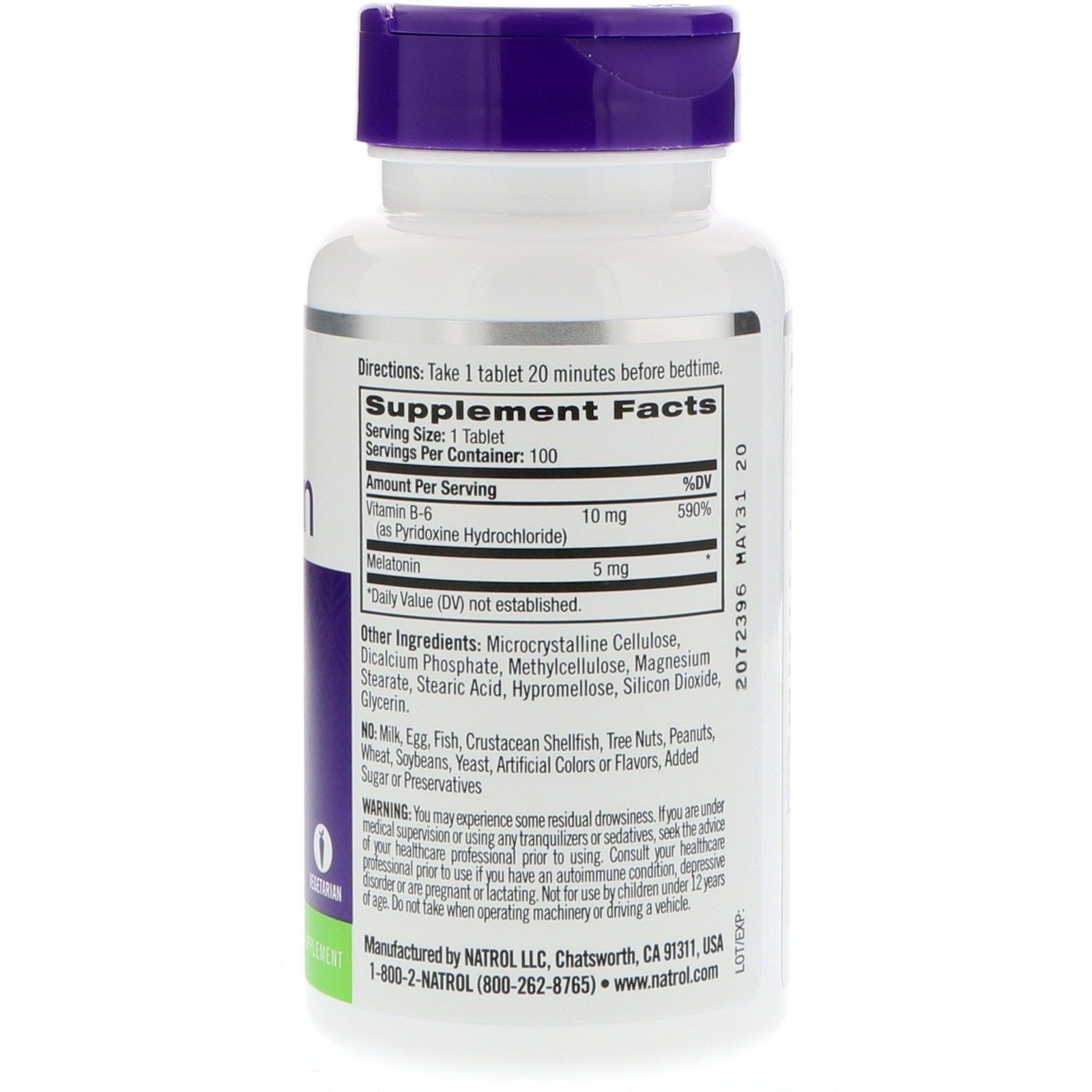 Natrol Melatonin Time Release - 5 Mg - 100 Tablets - Imagem 2