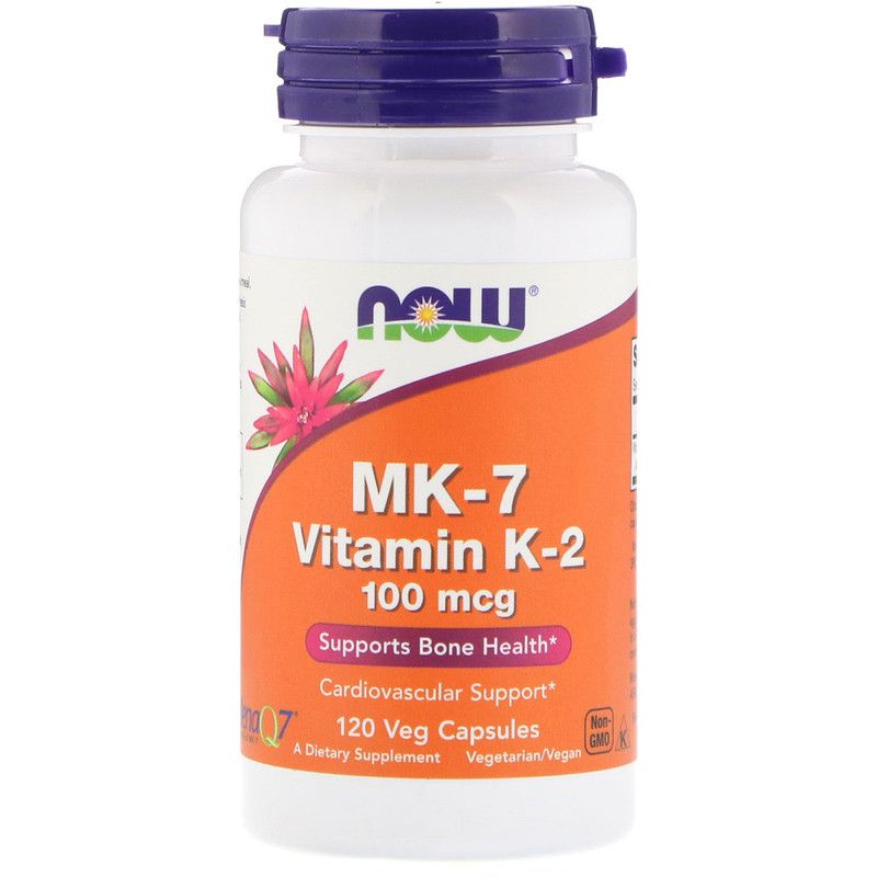 NOW Foods MK-7 Vitamin K-2 100 mcg - 120 Veg Capsules