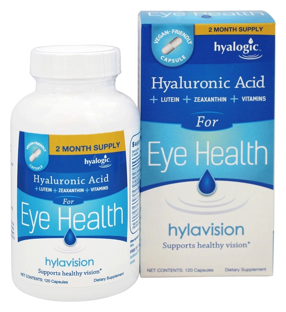 Hylavision com Ácido Hialurônico, Luteína, Zeaxantina & Vitaminas Para a Saúde Ocular - Cápsulas 120 Hyalogic