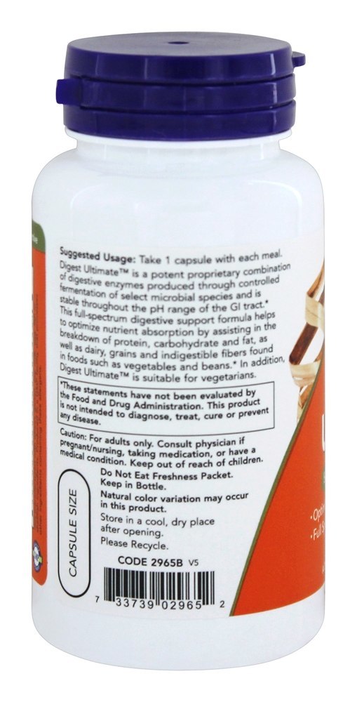 Digerir Platina Saudável Digestão Apoiar - Cápsulas vegetarianas 60 NOW Foods - Imagem 3