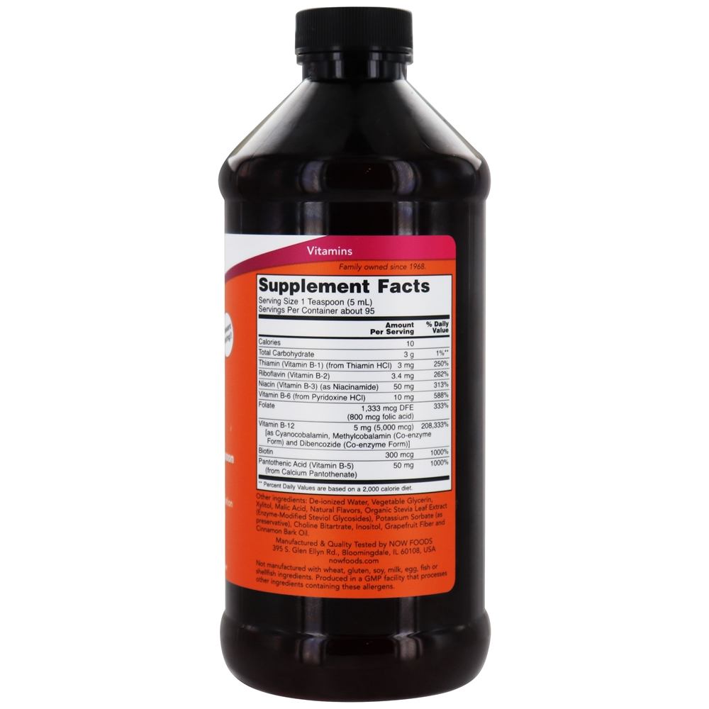Líquido Ultra B12 5000 mcg. - 16 oz. NOW Foods - Imagem 2
