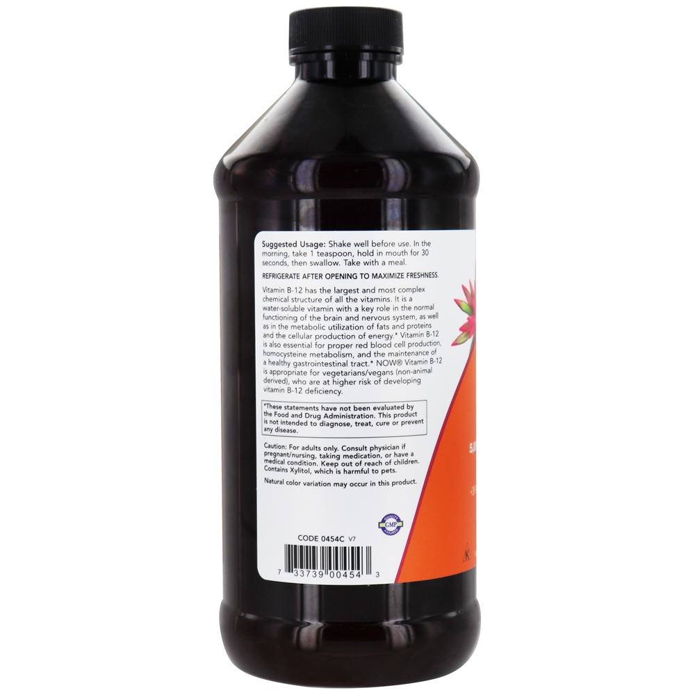 Líquido Ultra B12 5000 mcg. - 16 oz. NOW Foods - Imagem 3