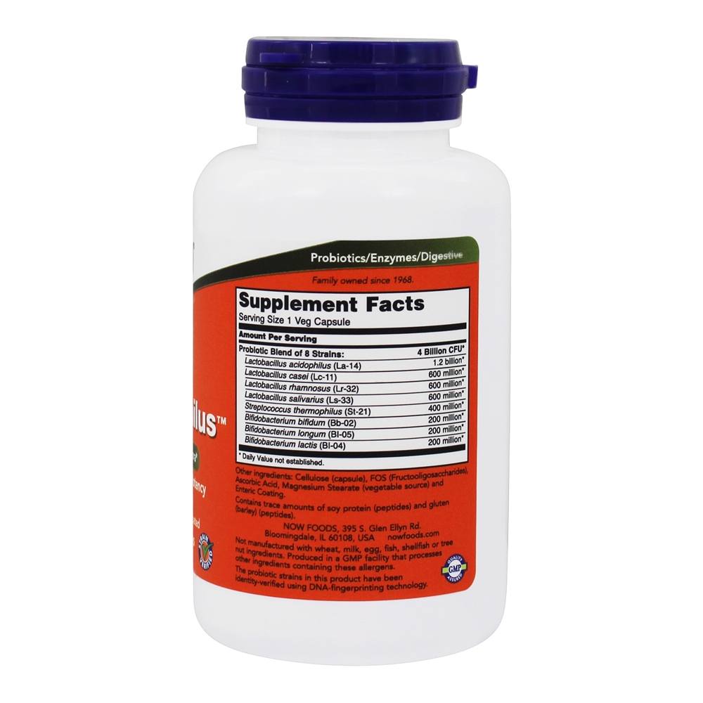 Gr8-Dophilus - Cápsulas vegetarianas 120 NOW Foods - Imagem 2