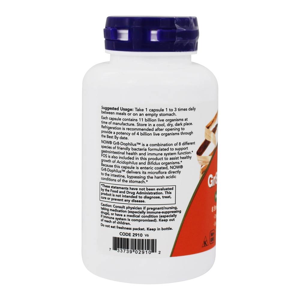 Gr8-Dophilus - Cápsulas vegetarianas 120 NOW Foods - Imagem 3