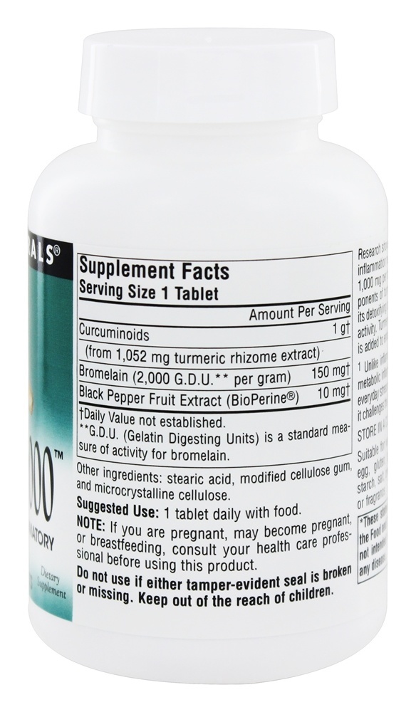 Cúrcuma 1000 1000 mg. - 60 Tablets Source Naturals - Imagem 2
