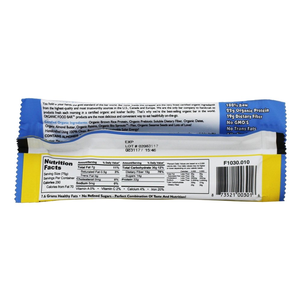 Proteína - 2.65 oz. Organic Food Bar - Imagem 3