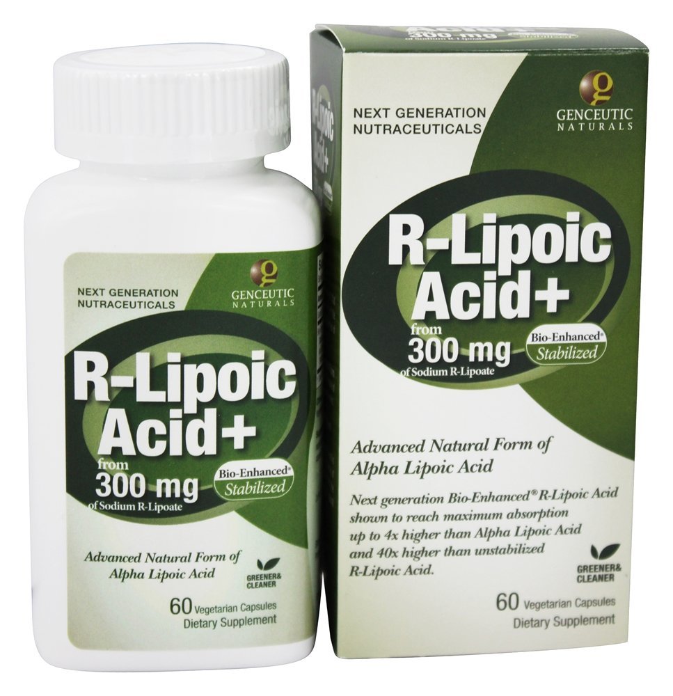 Ácido R-Lipóico Natural Bio-Reforçado 300 mg. - Cápsulas vegetarianas 60 Genceutic Naturals